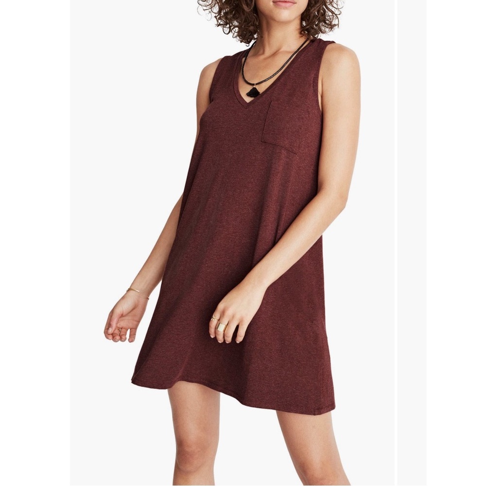 Madewell Swingy Tank Dress. Size Large Deep Merlot